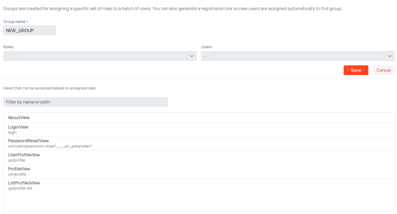 Group Creation Dialog